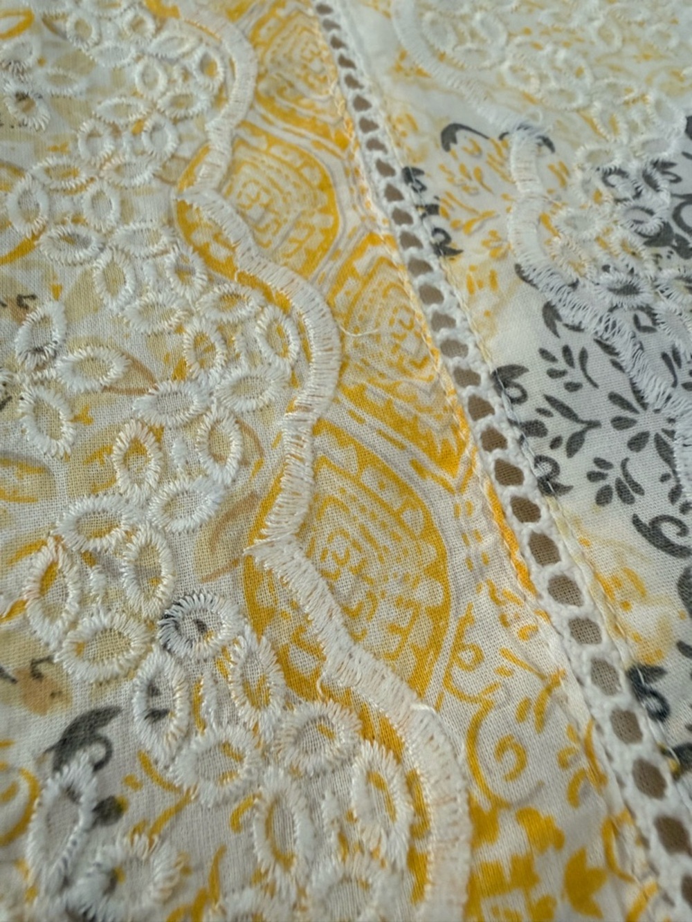 Rachel Zoe | Yellow Cotton Sundress | Embroidered Placket | Smocked | S - Picture 6 of 16